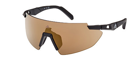 Adidas SP007702G00 Sunglasses - Matte Black Brown Mirror