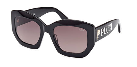 Emilio Pucci EP021101B54 Sunglasses - Shiny Black Gradient Smoke