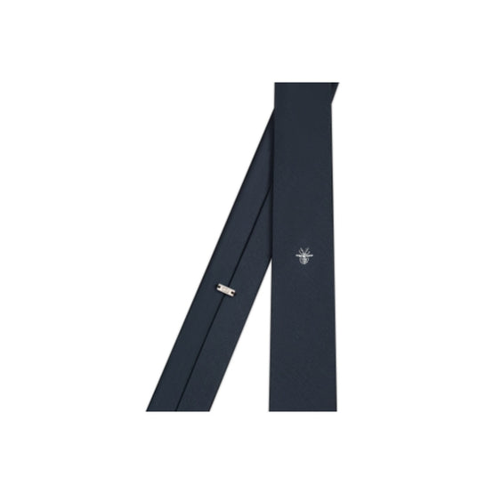 Men Tie with Bee Motif - Fantaisie Fond Bleu