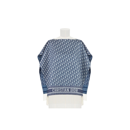 Women Dior Oblique Poncho - Bleu Marine