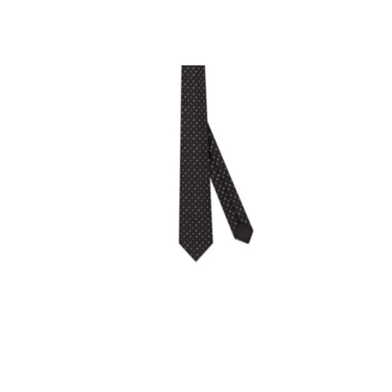 Men 'DIOR' Micro Letters Tie - Fantaisie Fond Noir