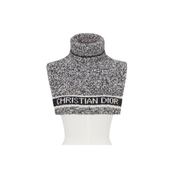 Women D-White Turtleneck Sweater - Bleu Marine