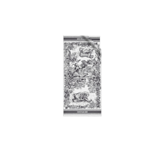 Women Toile de Jouy Poncho - Bleu Foncé