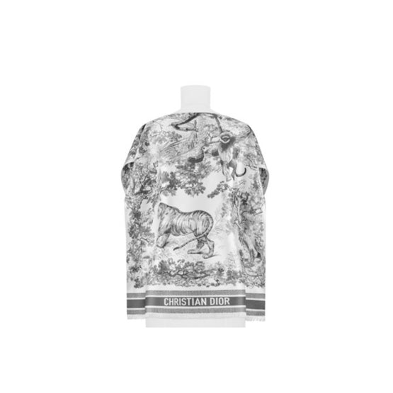 Women Toile de Jouy Poncho - Gris