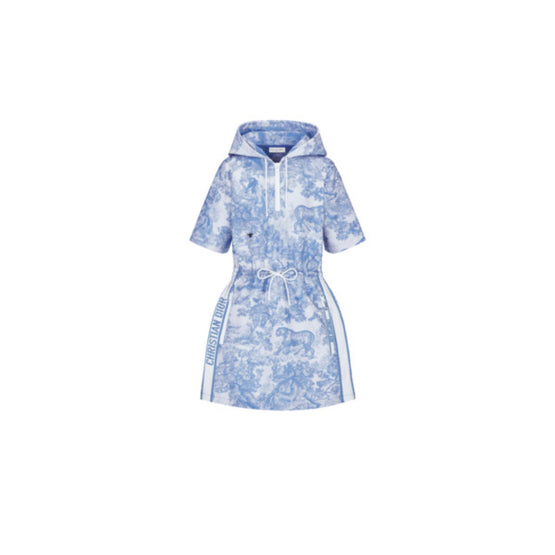 Women Short Hooded Dress - Fantaisie Blanc