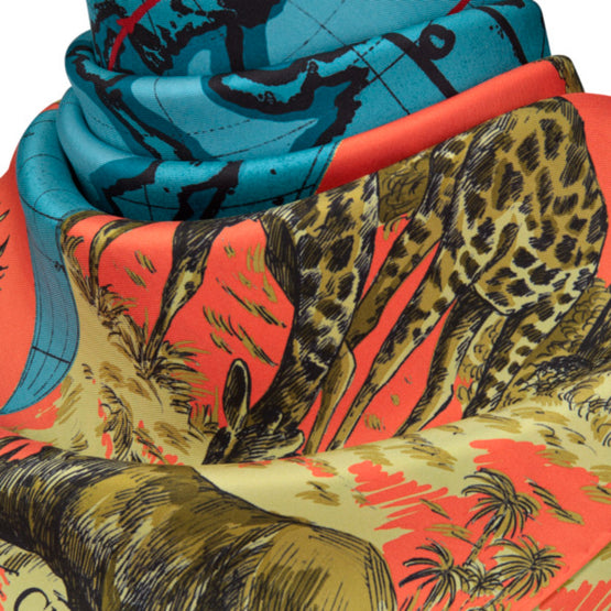 Women Dior Around the World Square Scarf (90x90) - Rose