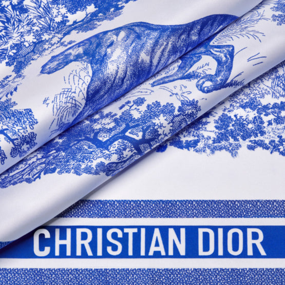 Women Toile de Jouy Sauvage Square Scarf (90x90) - Bleu