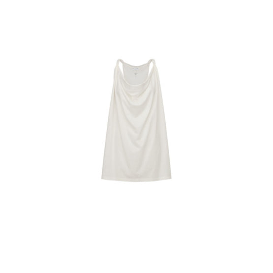Women Draped-Effect Tank Top - Ecru