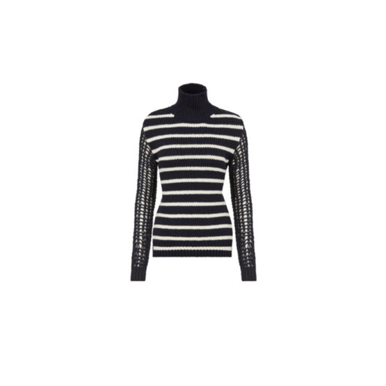 Women Stand Collar Sweater - Fantaisie Bleu