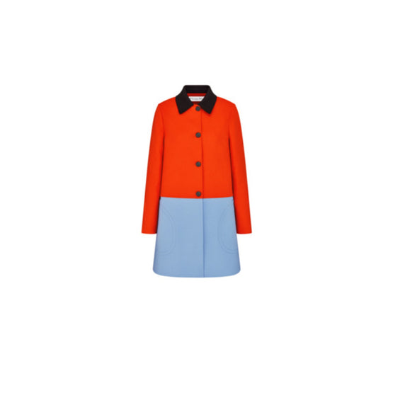 Women Double-Sided Coat - Fantaisie Jaune/Orange