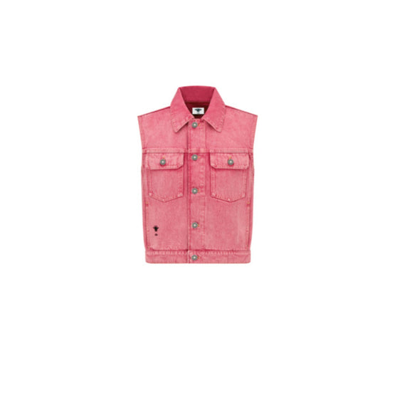 Women Sleeveless Jacket - Fantaisie Rose/Violet