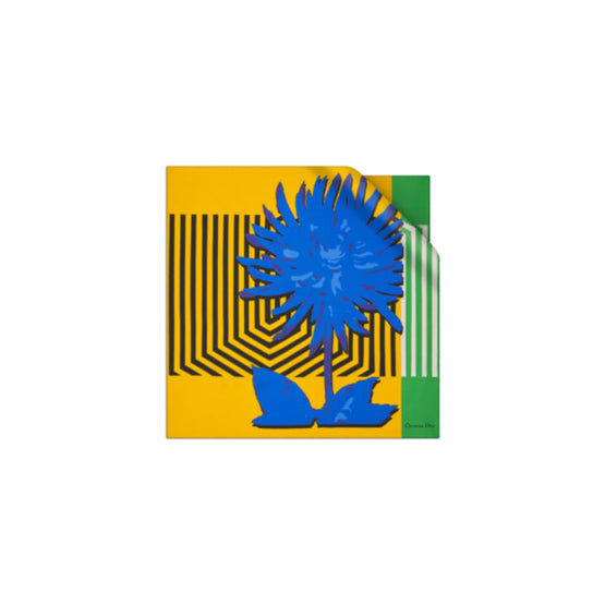 Women D-Flower Pop Square Scarf - Jaune Foncé