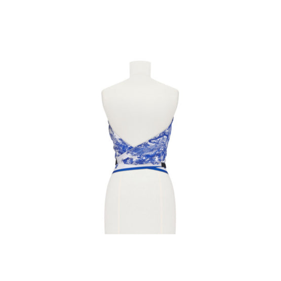 Women Toile de Jouy Sauvage Dior Silk Top - Bleu