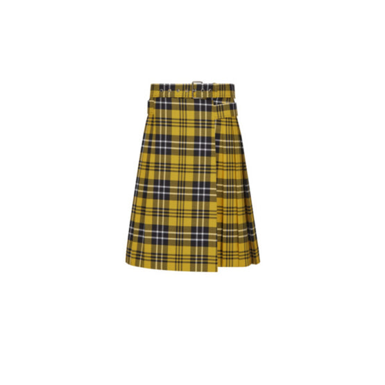 Women Pleated Skirt - Fantaisie Jaune/Orange