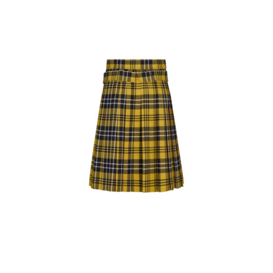 Women Pleated Skirt - Fantaisie Jaune/Orange