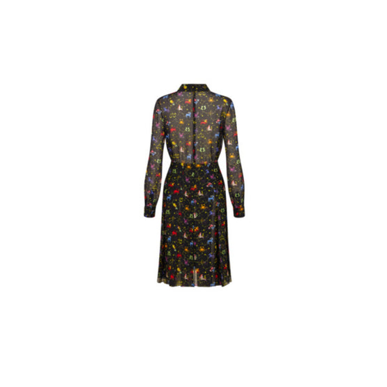 Women Mid-Length Shirt Dress - Multicolore