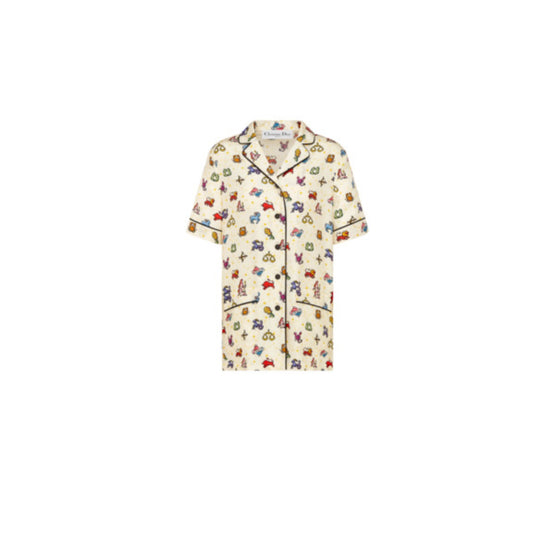 Women Dior Chez Moi Short-Sleeved Shirt - Fantaisie Blanc