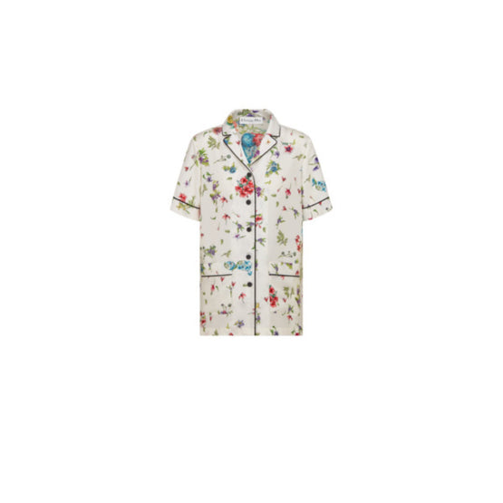 Women Dior Chez Moi Short-Sleeved Shirt - Fantaisie Blanc