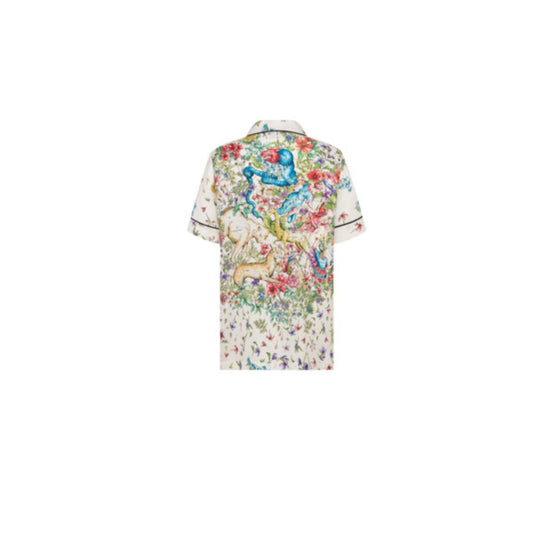 Women Dior Chez Moi Short-Sleeved Shirt - Fantaisie Blanc