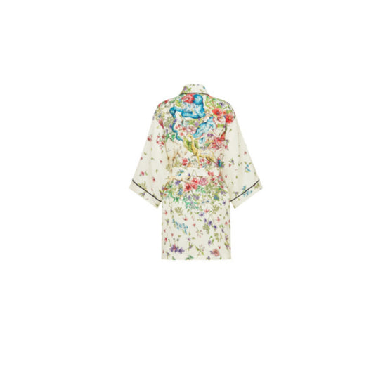 Women Dior Chez Moi Dressing Gown - Fantaisie Blanc