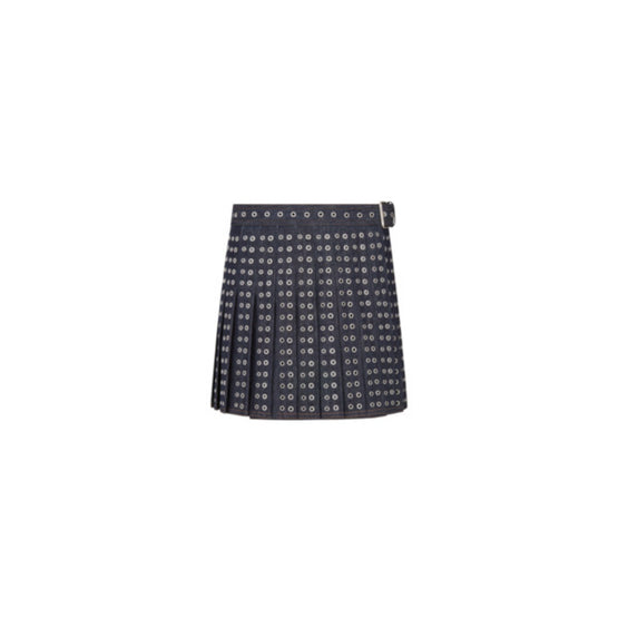 Women Pleated Miniskirt - Bleu