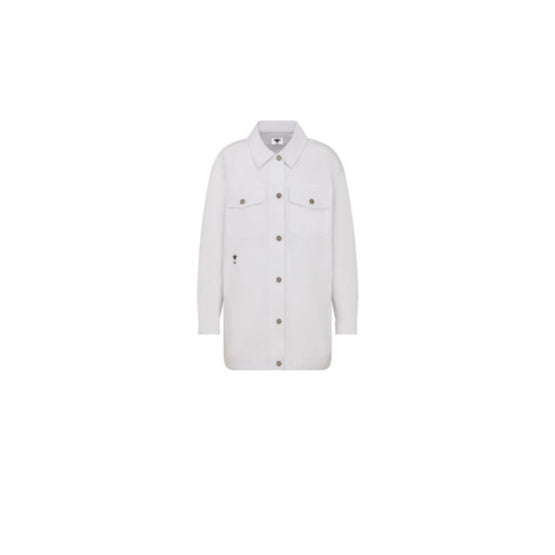 Women Denim Couture Long Jacket - Blanc