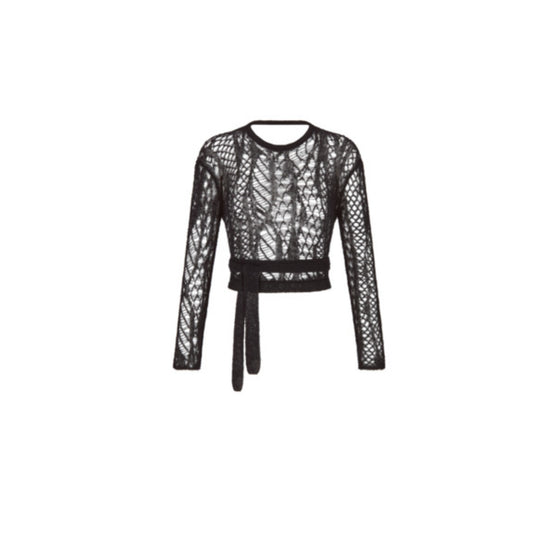 Women Open-Back Sweater - Noir