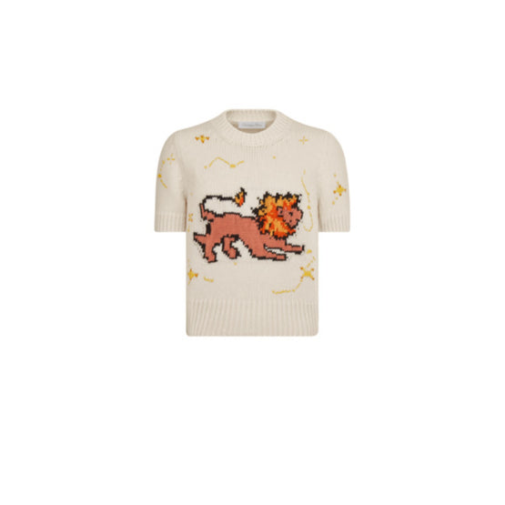 Women Short-Sleeved Sweater - Fantaisie Blanc