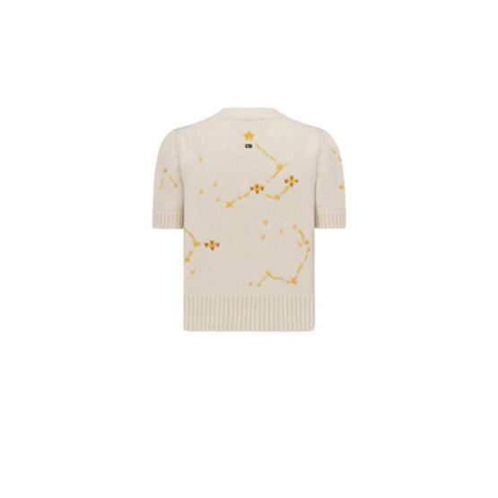 Women Short-Sleeved Sweater - Fantaisie Blanc