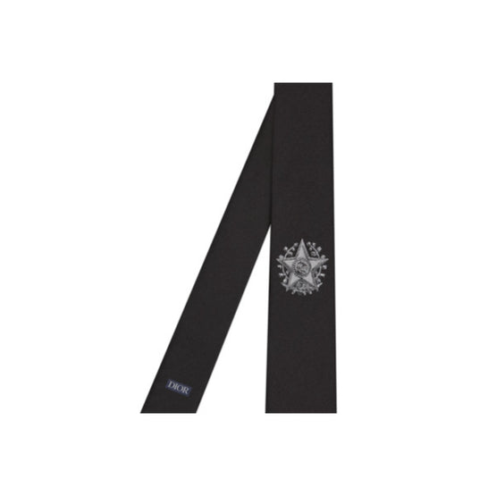 Men Tie with CD Étoile Motif - Fantaisie Fond Noir