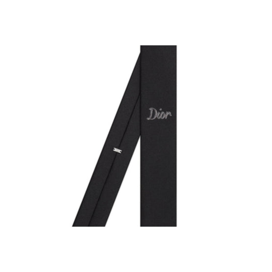 Men Dior Ribbon Tie - Fantaisie Fond Noir