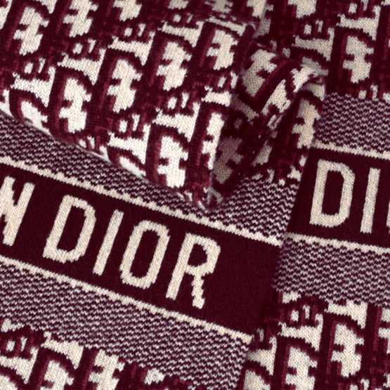 Women Dior Oblique Scarf - Bordeaux