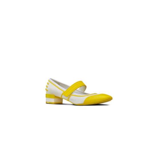 Women Dior Roller Ballerina Flat - White & Yellow