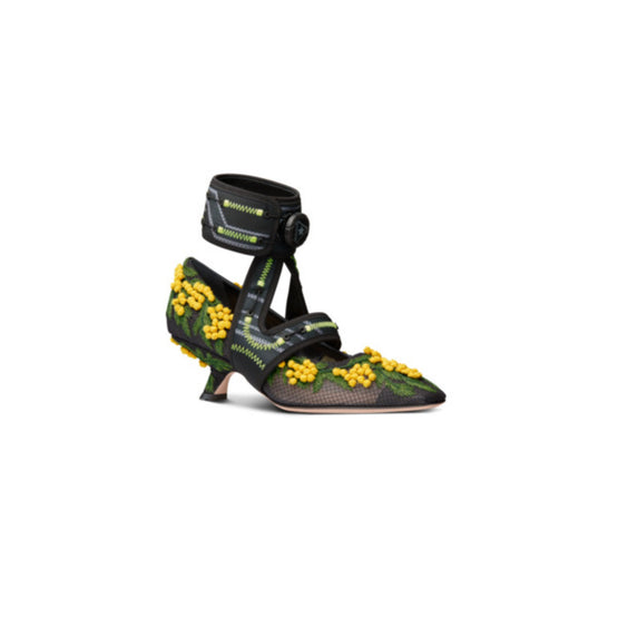 Women Dior 62-22 Pump - Black & Yellow