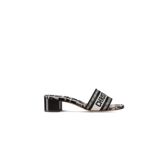 Women Dway Heeled Slide - Black & White