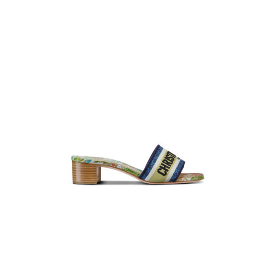 Women Dway Heeled Slide - White & Multicolor