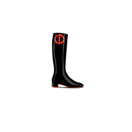 Women Dior Idole Boot - Black & Orange