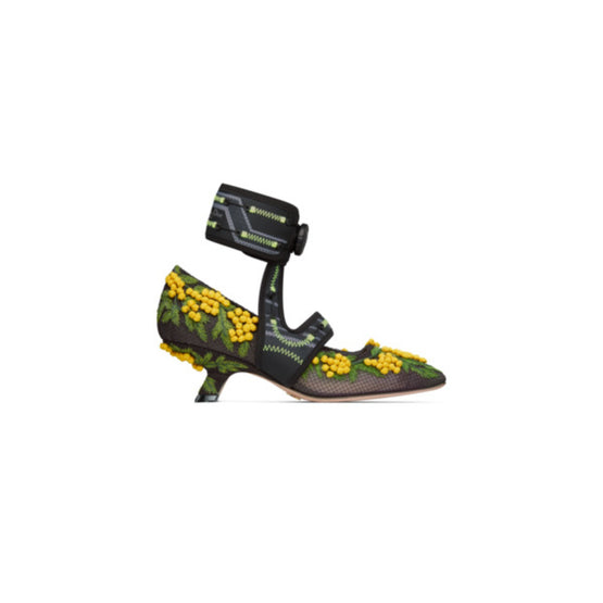 Women Dior 62-22 Pump - Black & Yellow