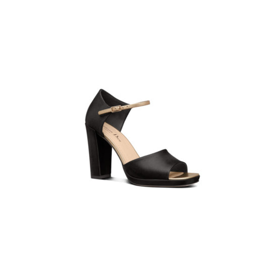 Women Dior Illusion Heeled Sandal - Black & Gold