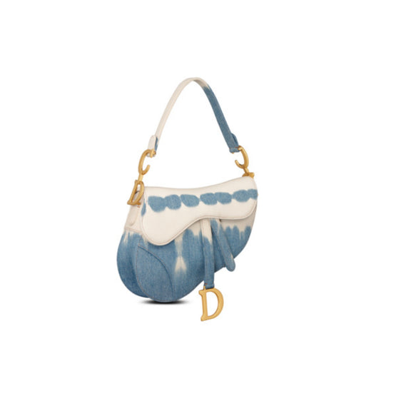 Women Saddle Bag with Strap - Bleu/Multicolor