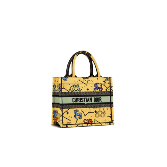 Women Small Dior Book Tote - Jaune/Multicolor