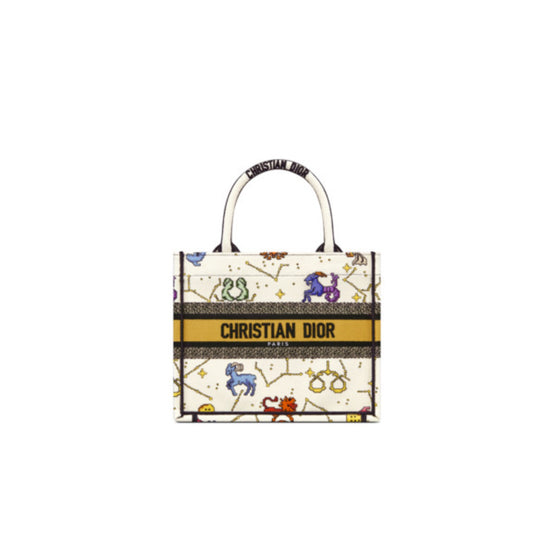 Women Small Dior Book Tote - Latte/Multicolor 1