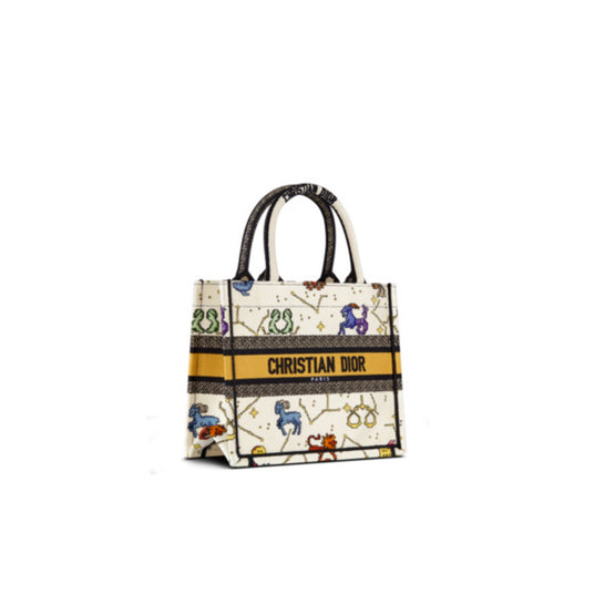 Women Small Dior Book Tote - Latte/Multicolor 1