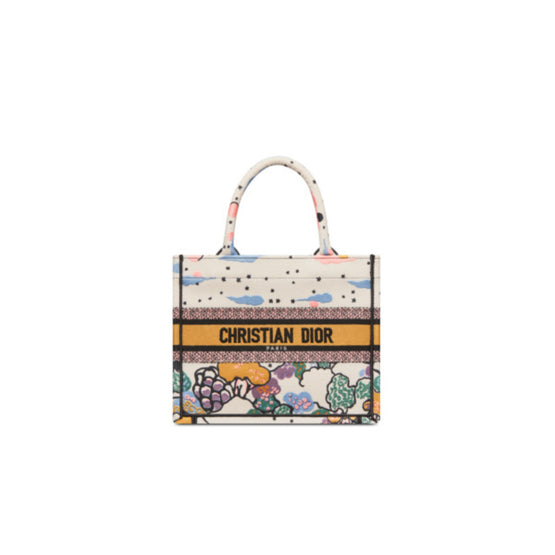 Women Small Dior Book Tote - Latte/Multicolor 1