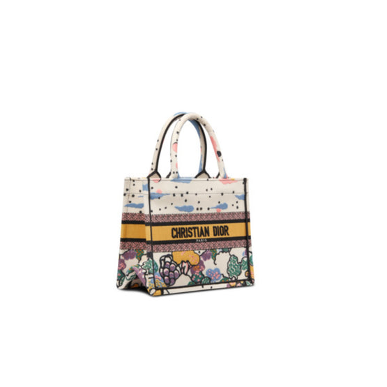 Women Small Dior Book Tote - Latte/Multicolor 1