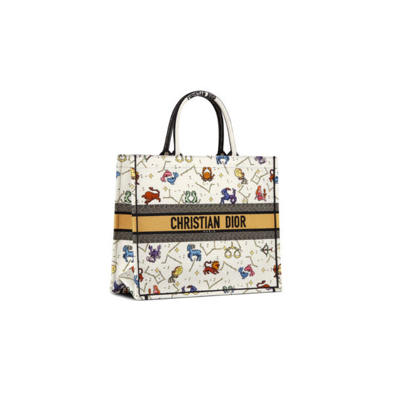 Women Large Dior Book Tote - Latte/Multicolor 1