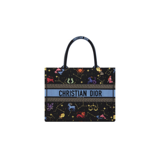 Women Medium Dior Book Tote - Nero/Multicolor