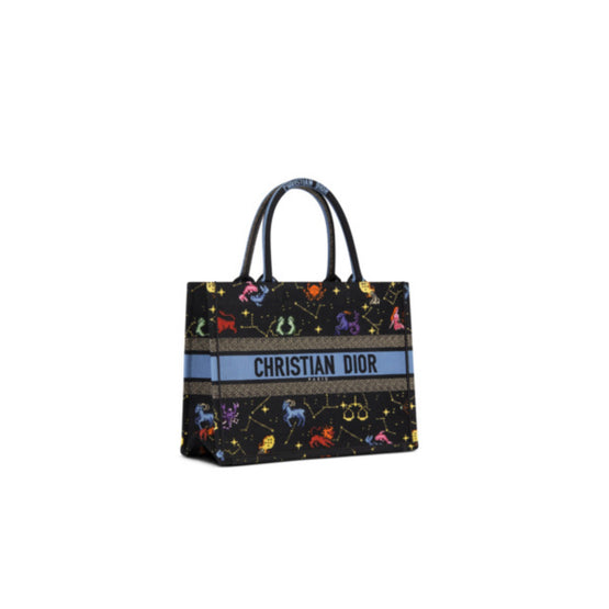 Women Medium Dior Book Tote - Nero/Multicolor