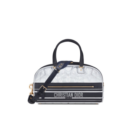 Women Medium Dior Vibe Zip Bowling Bag - Argent/Multicolor