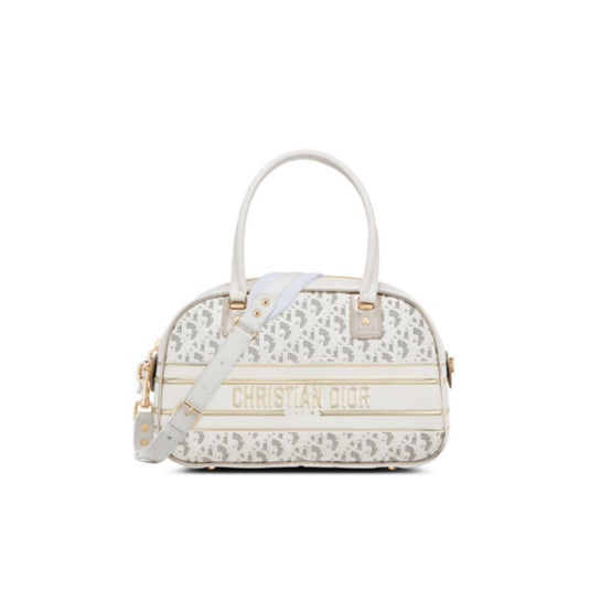 Women Medium Dior Vibe Classic Bowling Bag - Blanc/Multicolor